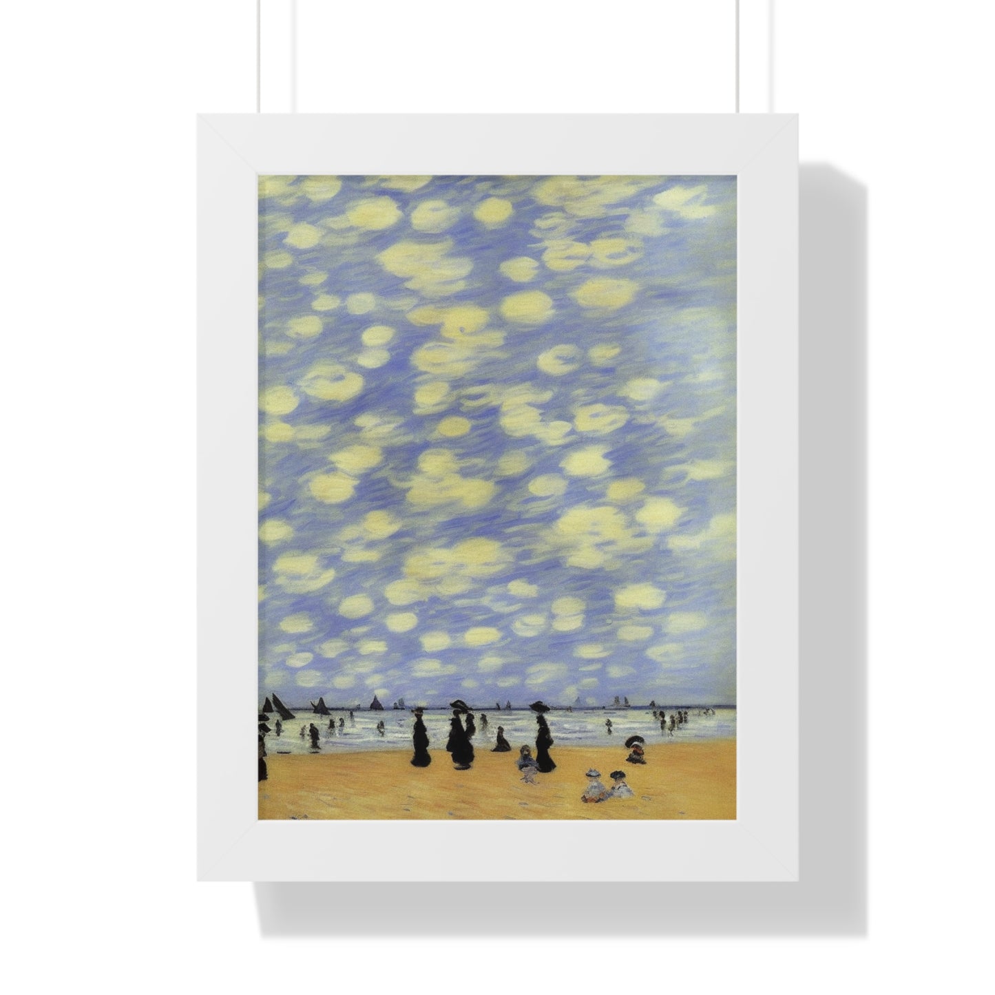 People On A Beach Scene Claude Monet Style