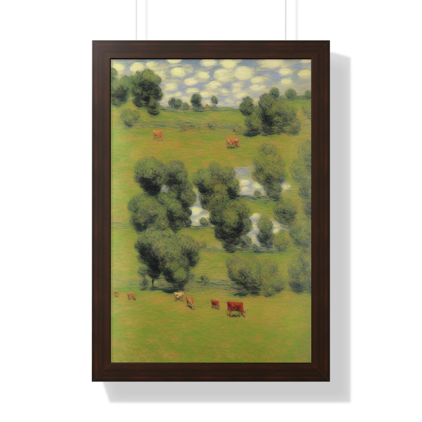 Cows Landscape Claude Monet Style