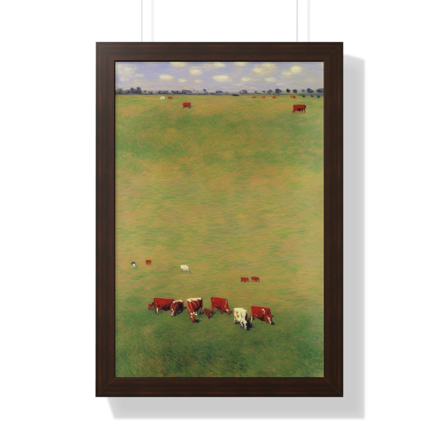 Cows In A Field Landscape Claude Monet Style