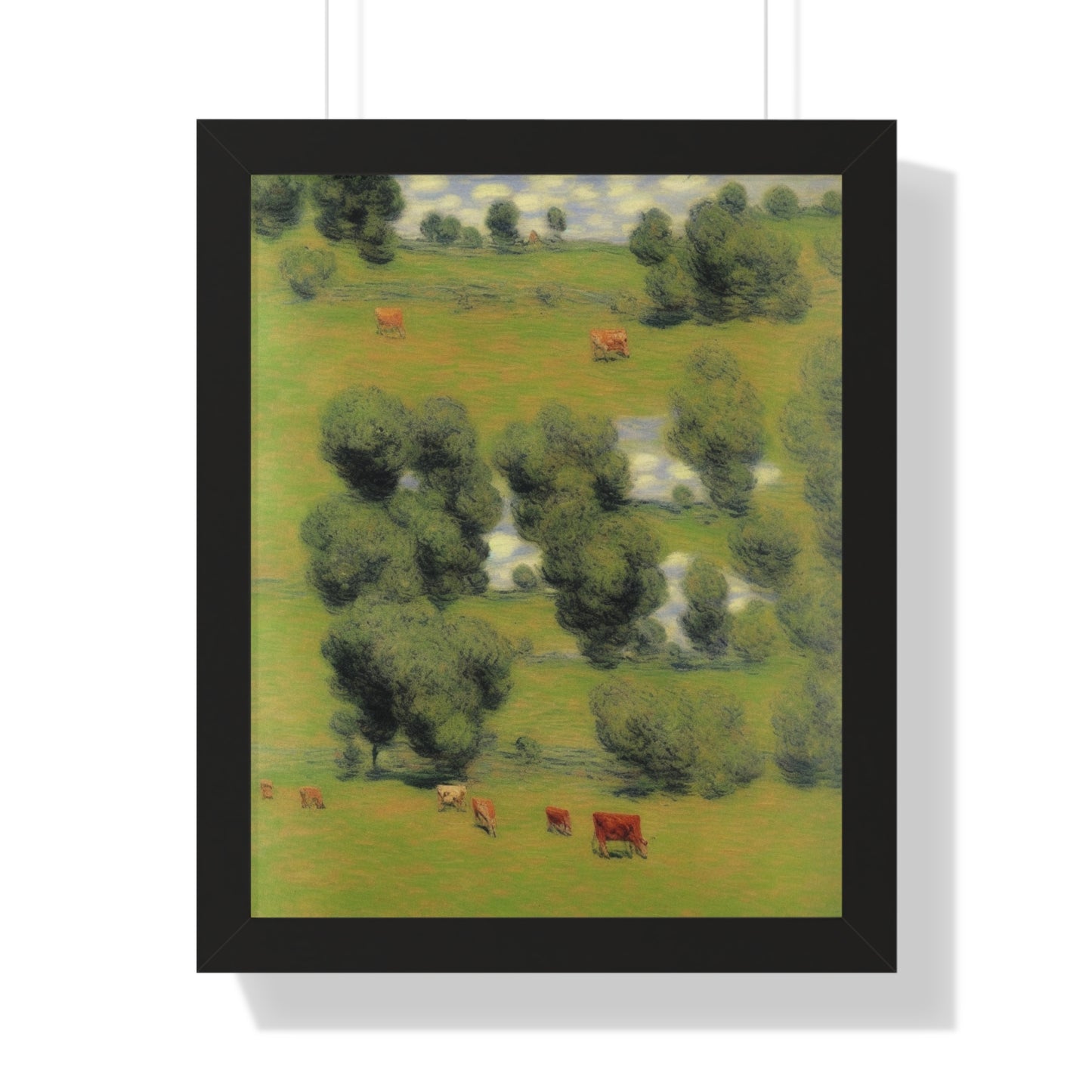 Cows Landscape Claude Monet Style