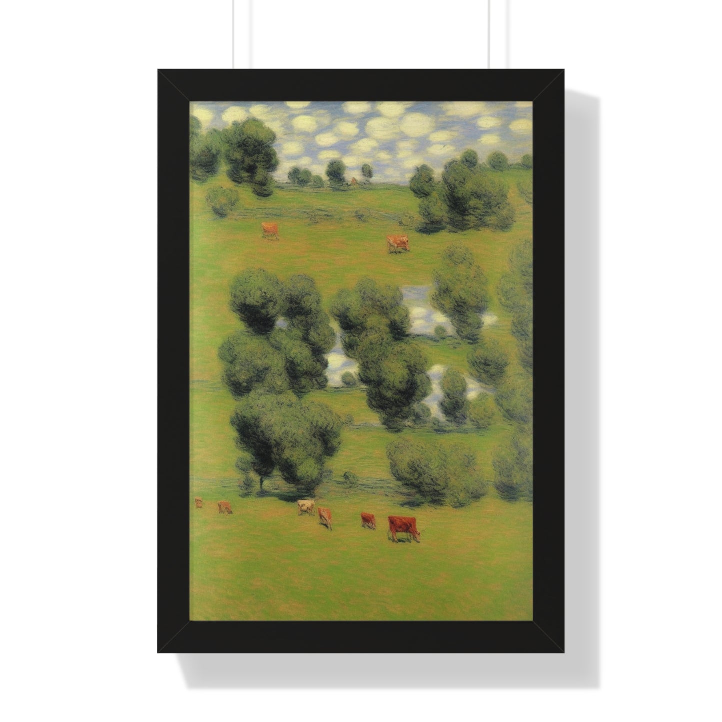 Cows Landscape Claude Monet Style