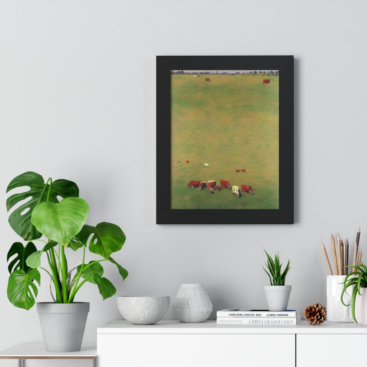 Cows In A Field Landscape Claude Monet Style