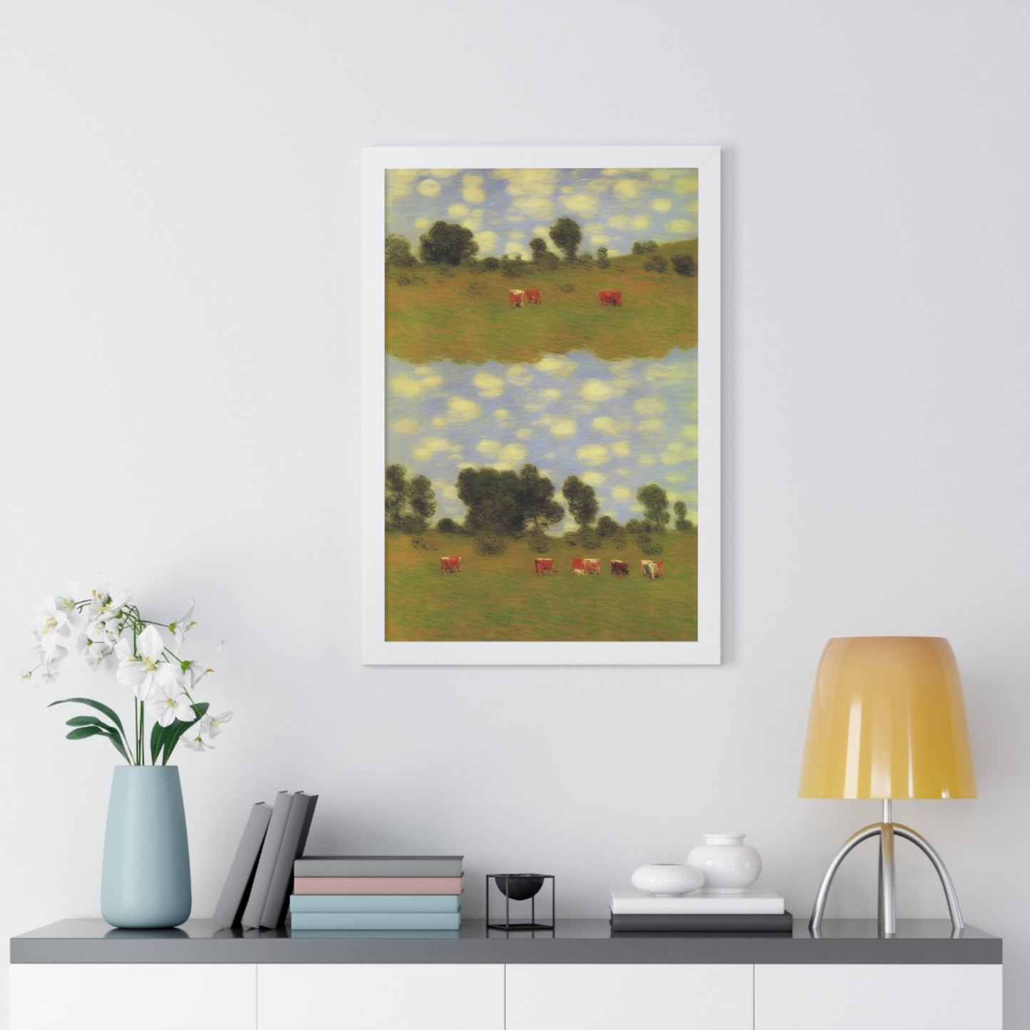 Cattle Landscape Claude Monet Style