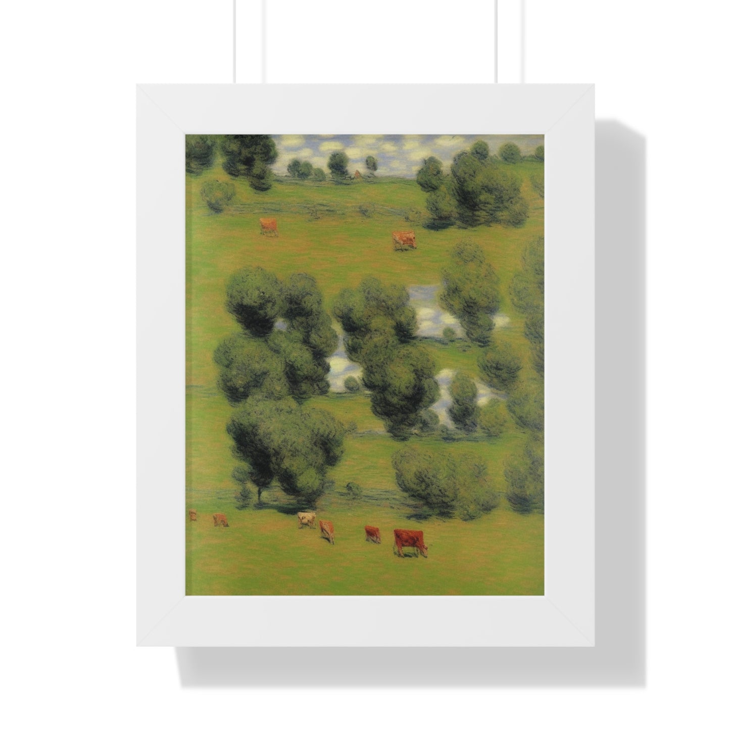 Cows Landscape Claude Monet Style