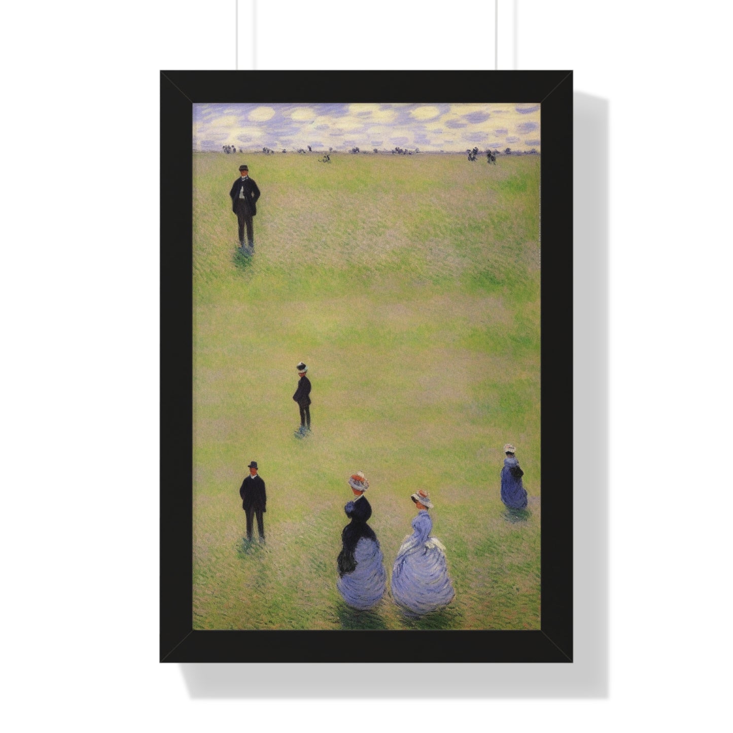 People In A Field Scene Claude Monet Style