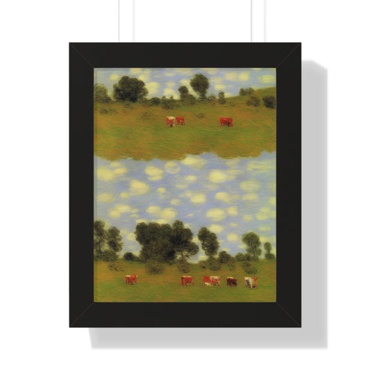 Cattle Landscape Claude Monet Style