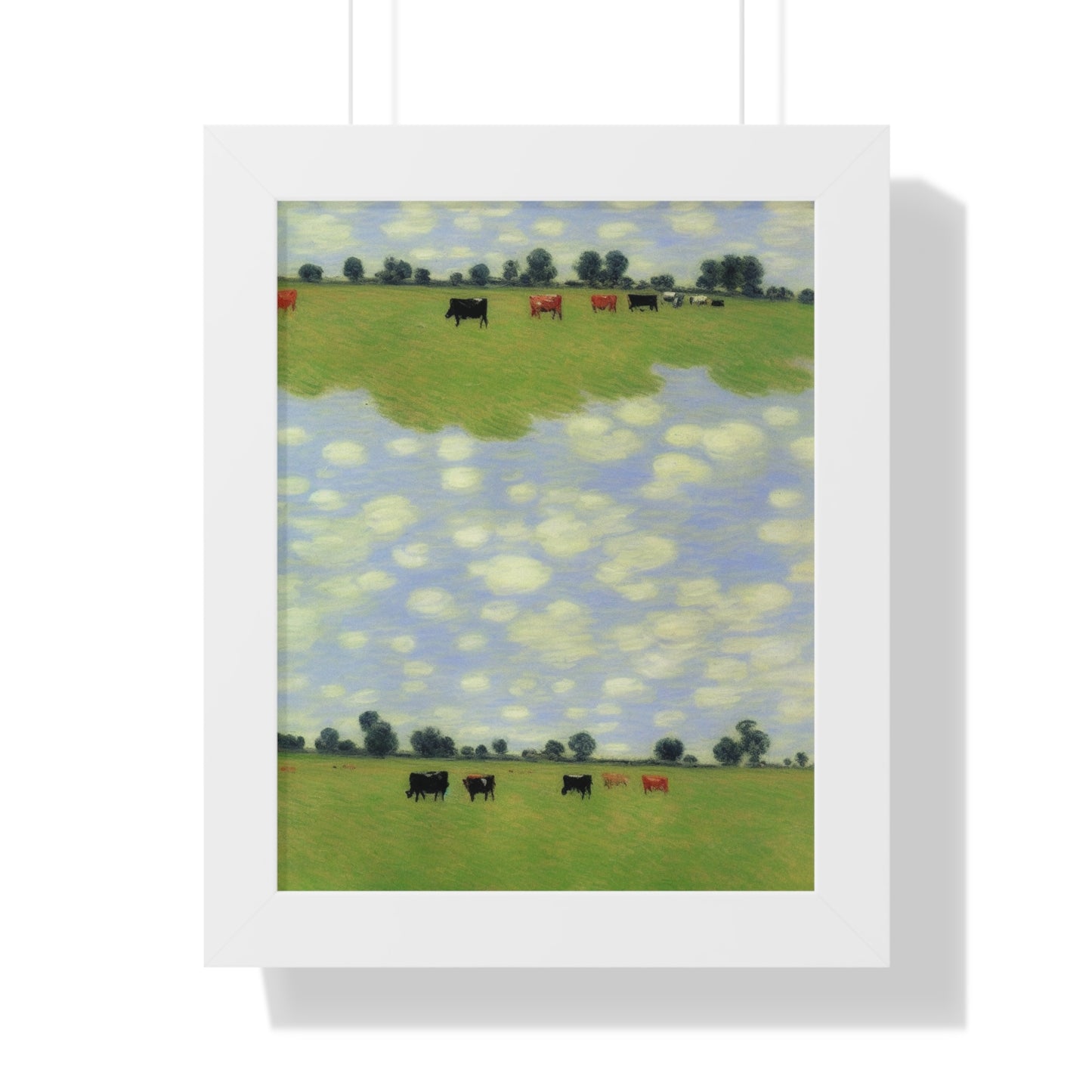 Cows In A Field Scene Claude Monet Style