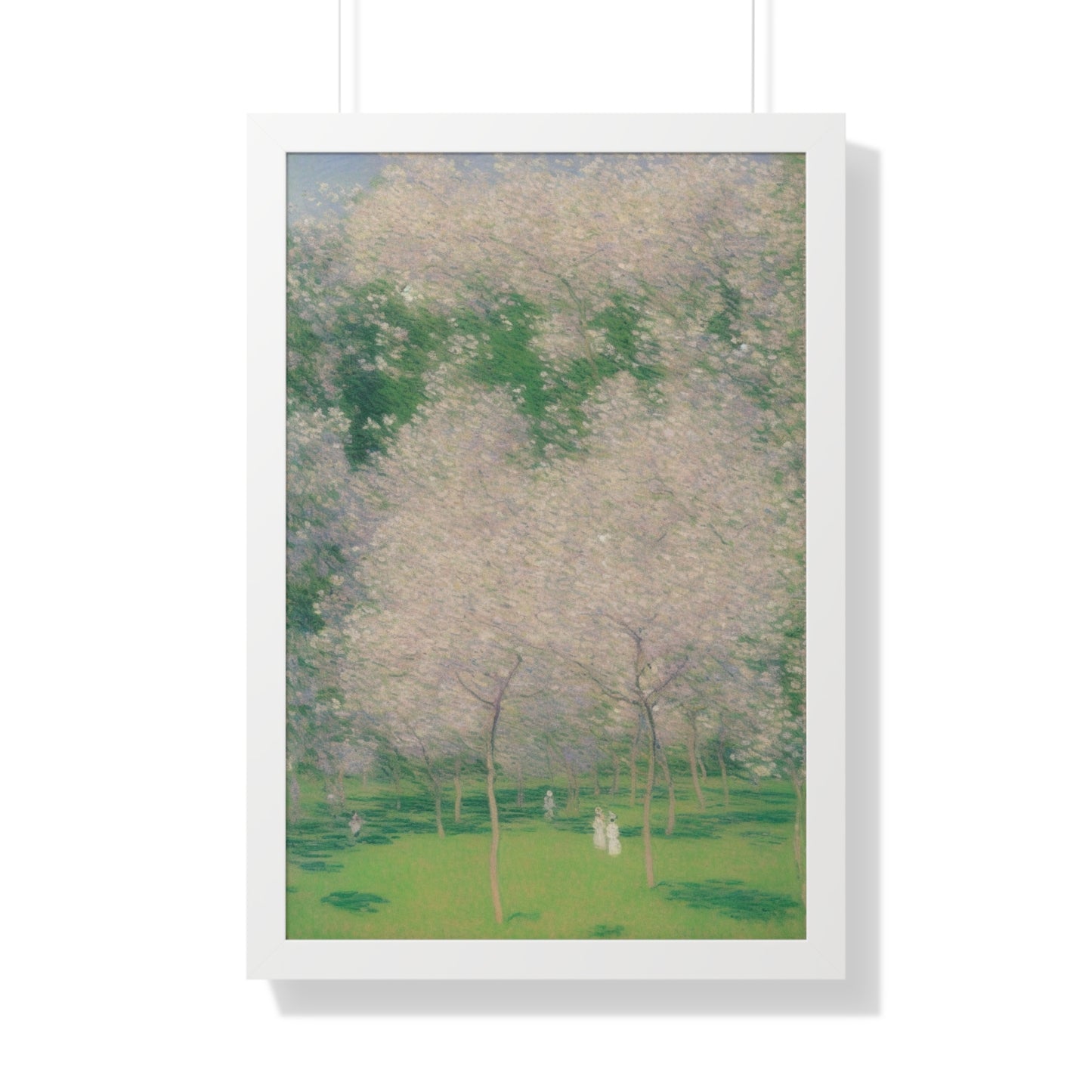 Cherry Blossom Grove Scene Claude Monet Style