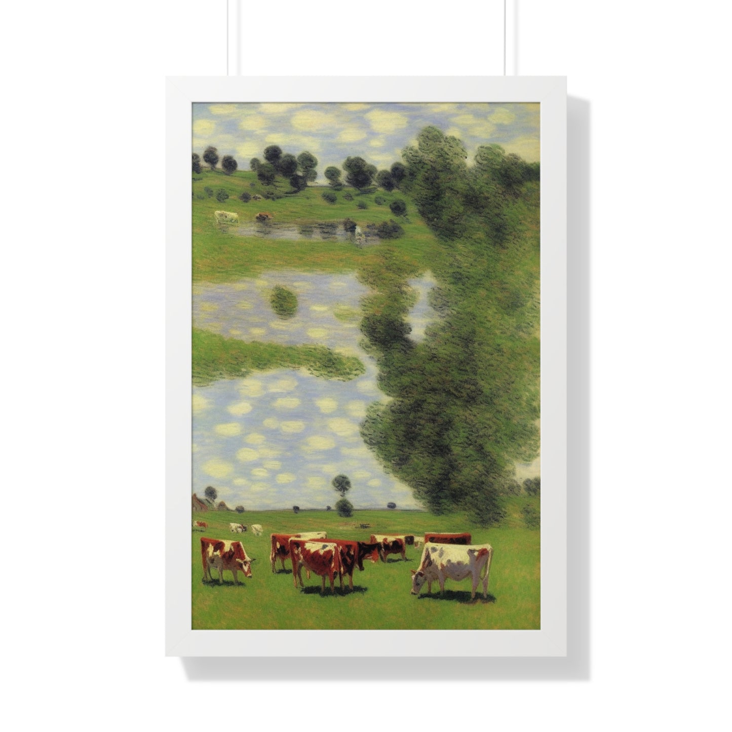 Cows Scene Claude Monet Style