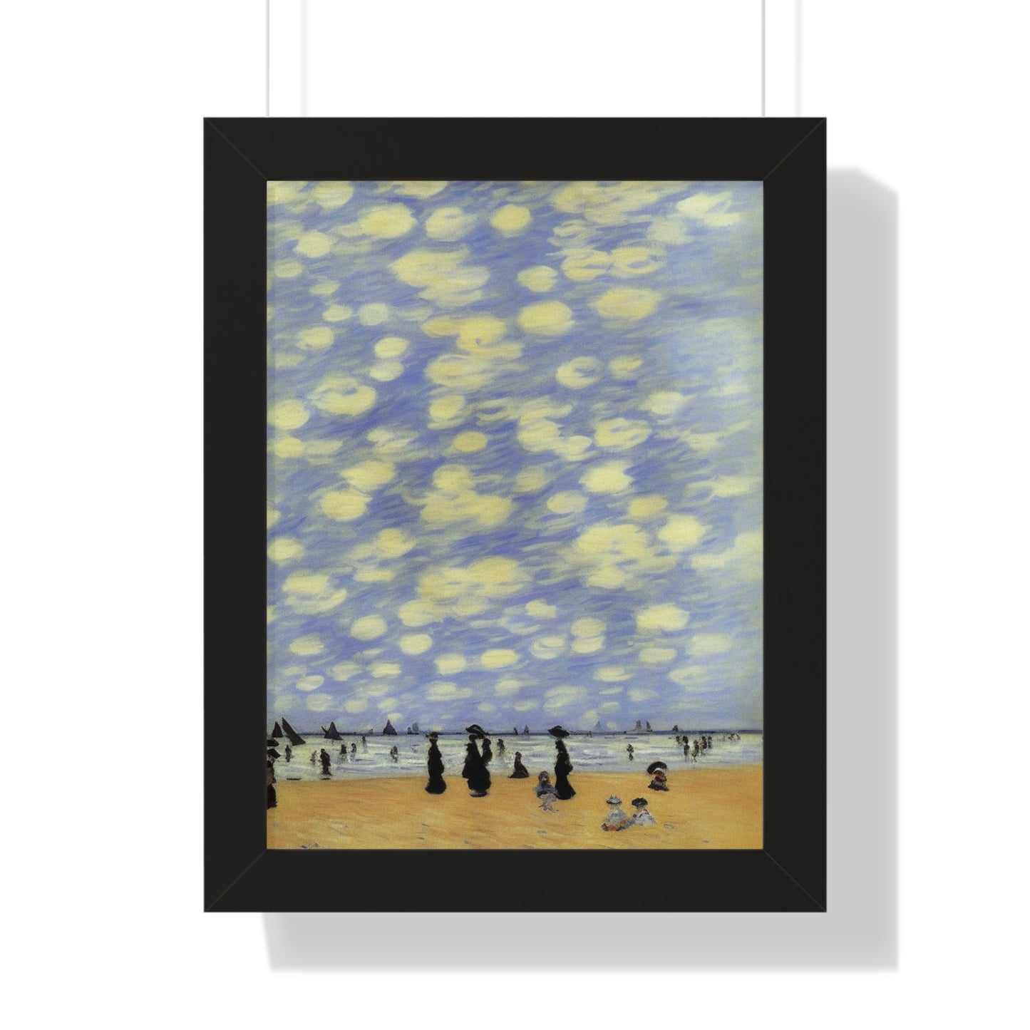 People On A Beach Scene Claude Monet Style