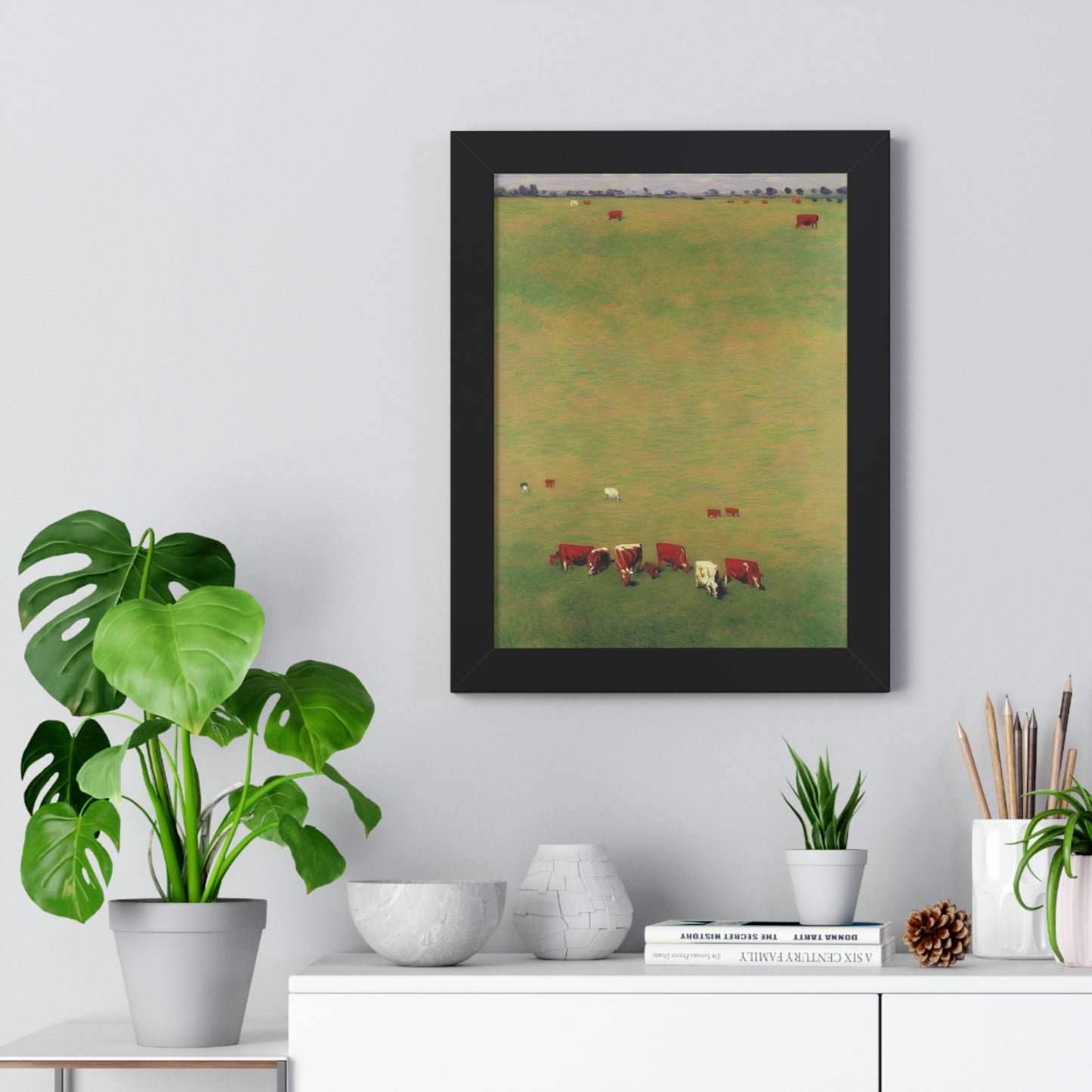 Cows In A Field Landscape Claude Monet Style