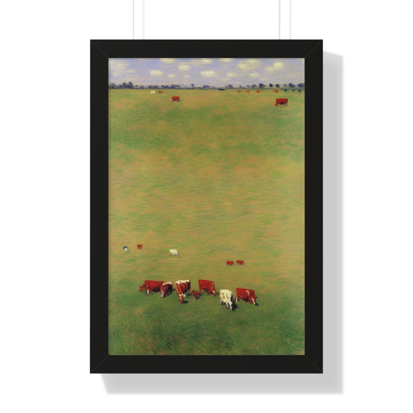 Cows In A Field Landscape Claude Monet Style